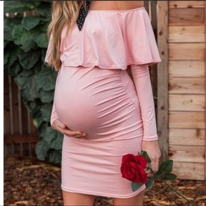 Beautiful off shoulder PinkBlush Maternity dress